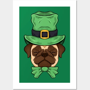 pug st patrick day dogs lovers funny Posters and Art